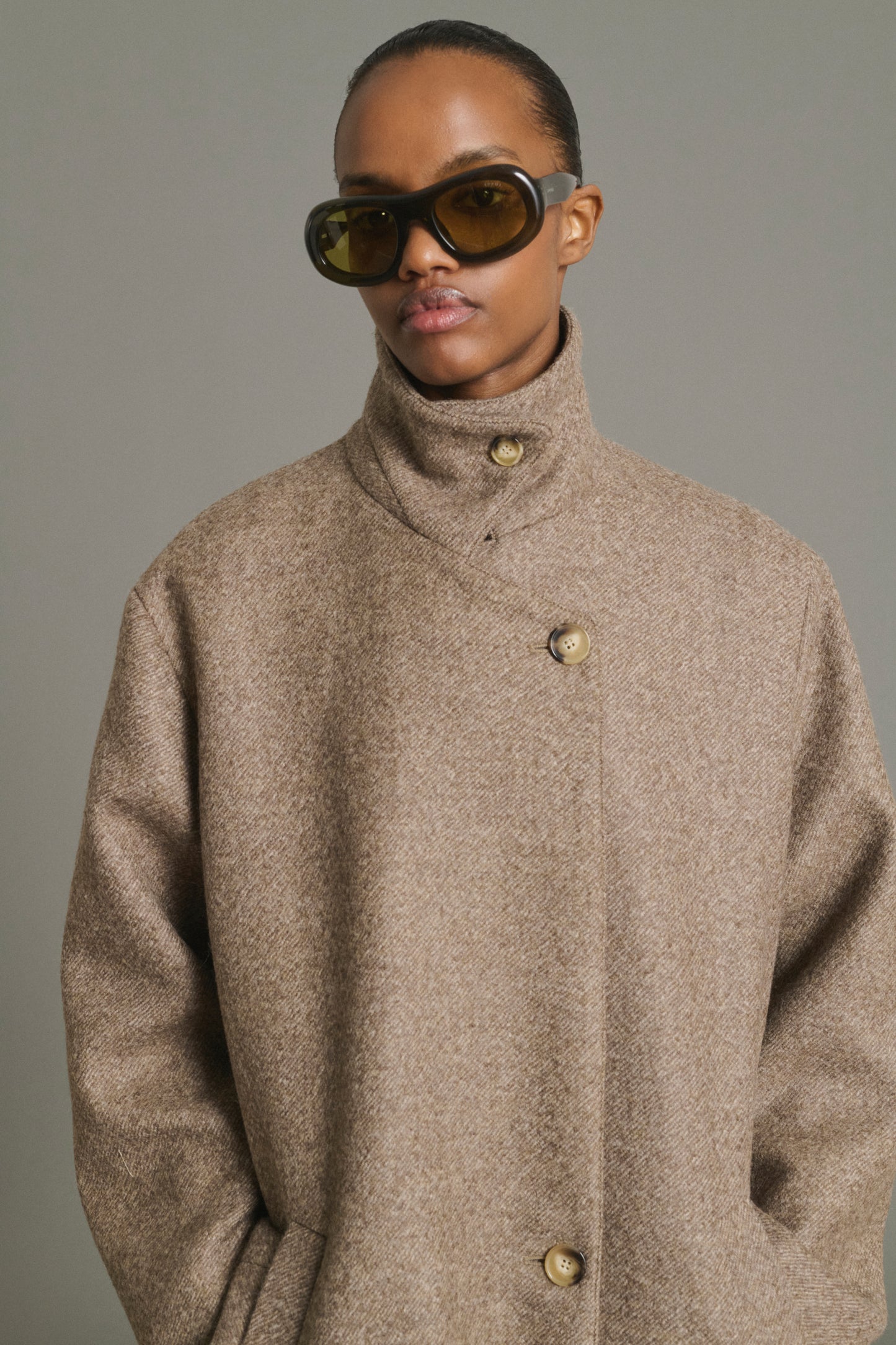 Germain Coat - Taupe - Wool - Women