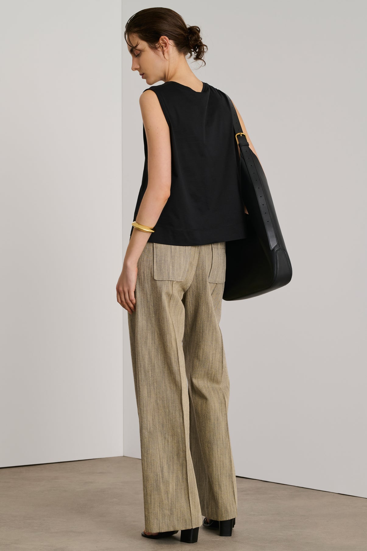 Pantalon Harold - Beige/Noir Chiné - Coton - Femme vue 2