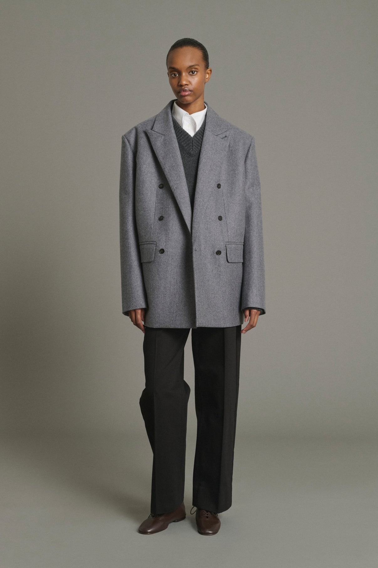 Helga jacket - Marl Grey - Wool - Women vue 4