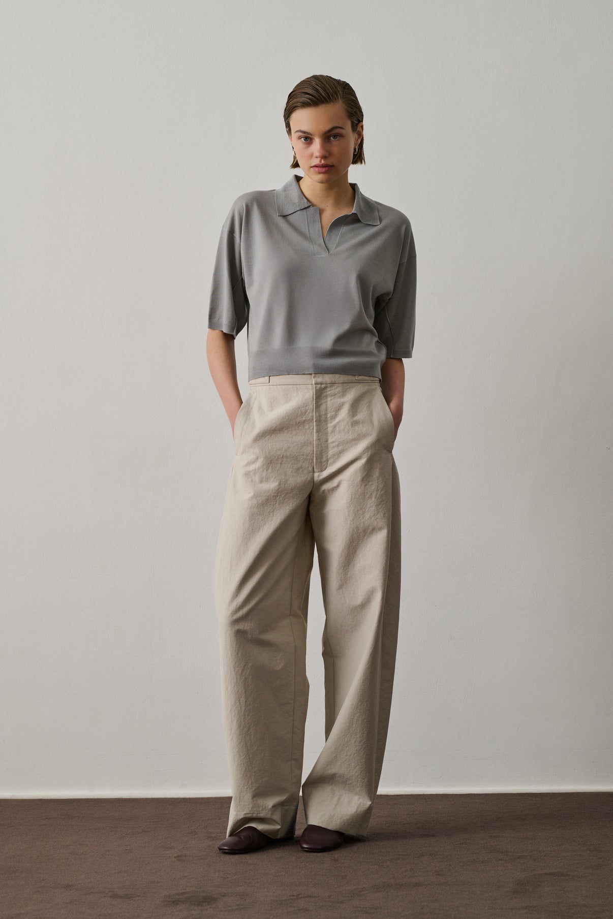 Polo Elton - Vert De Gris - Laine - Femme vue 2