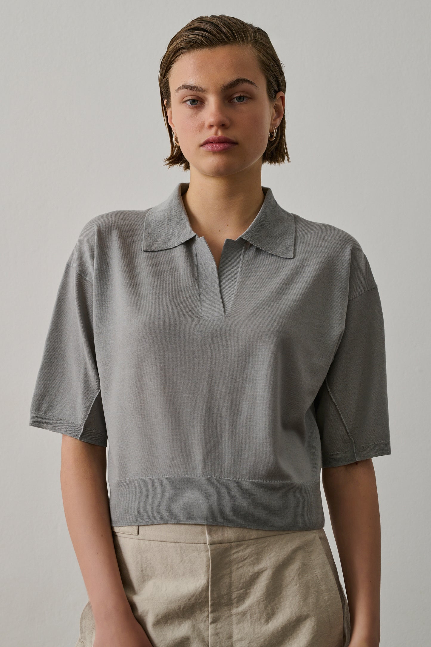 Polo Elton - Vert De Gris - Laine - Femme