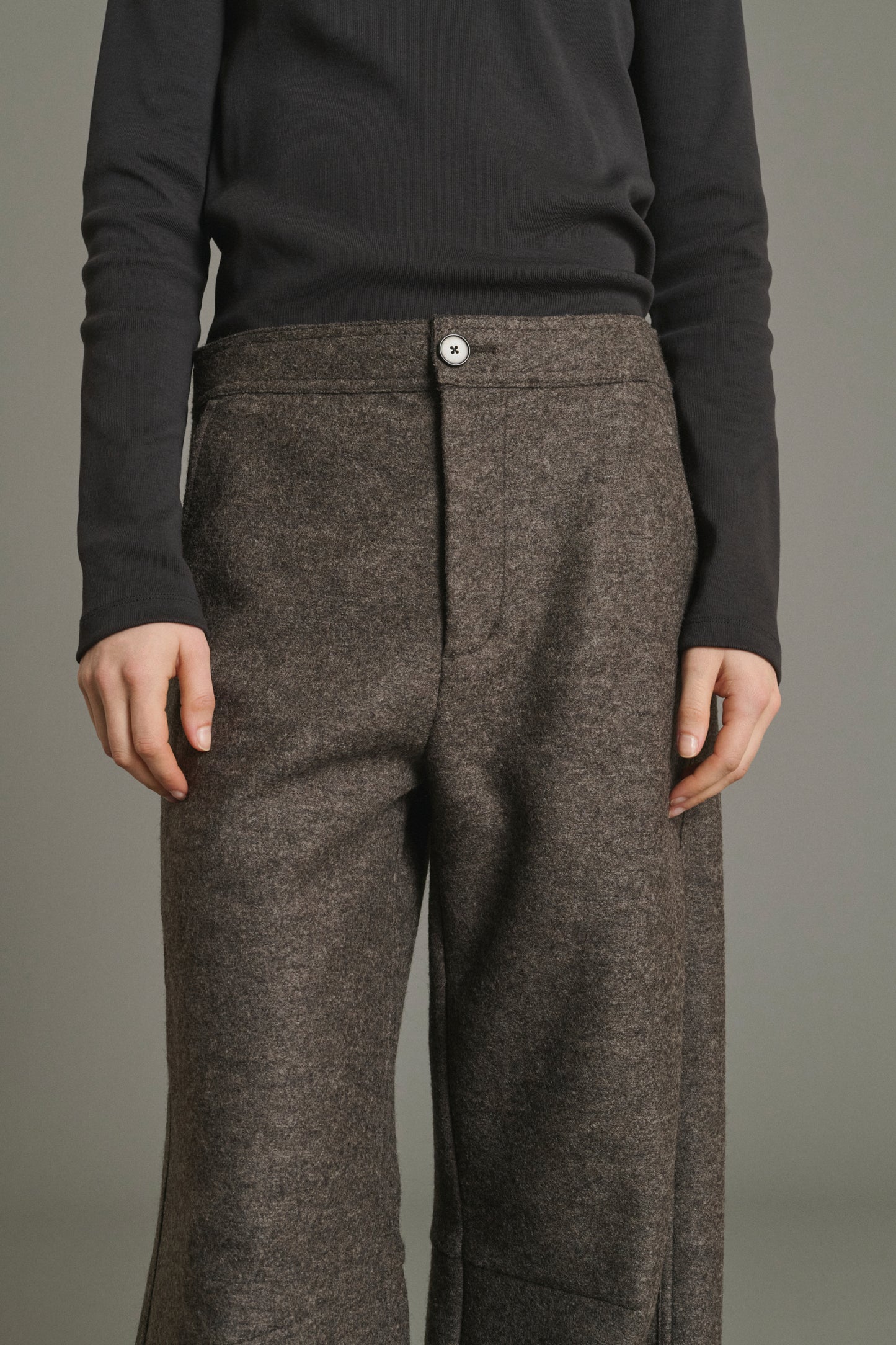 Gibson trousers - Taupe Marl - Wool - Women