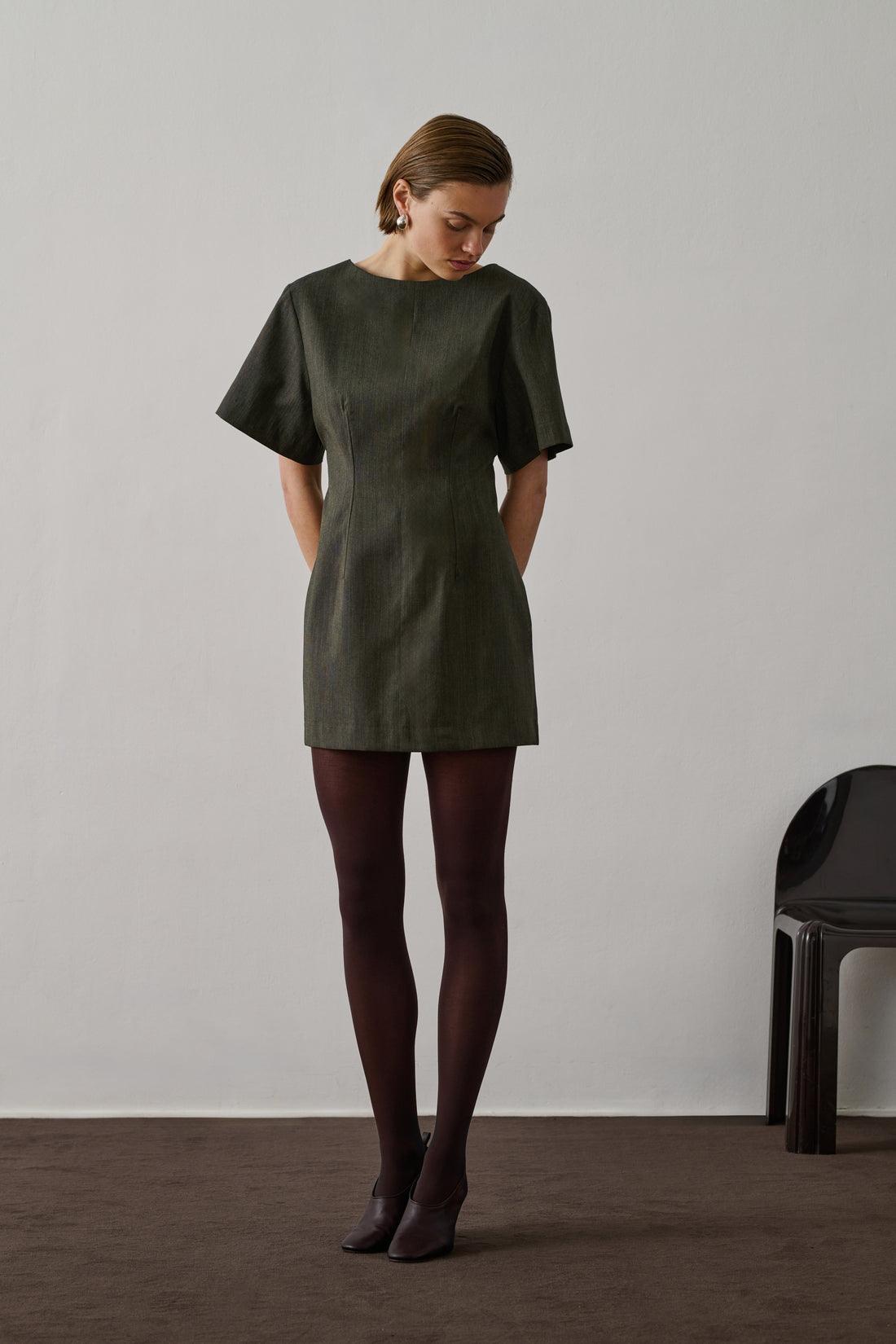 Robe Gladys - Kaki Chiné - Laine - Femme