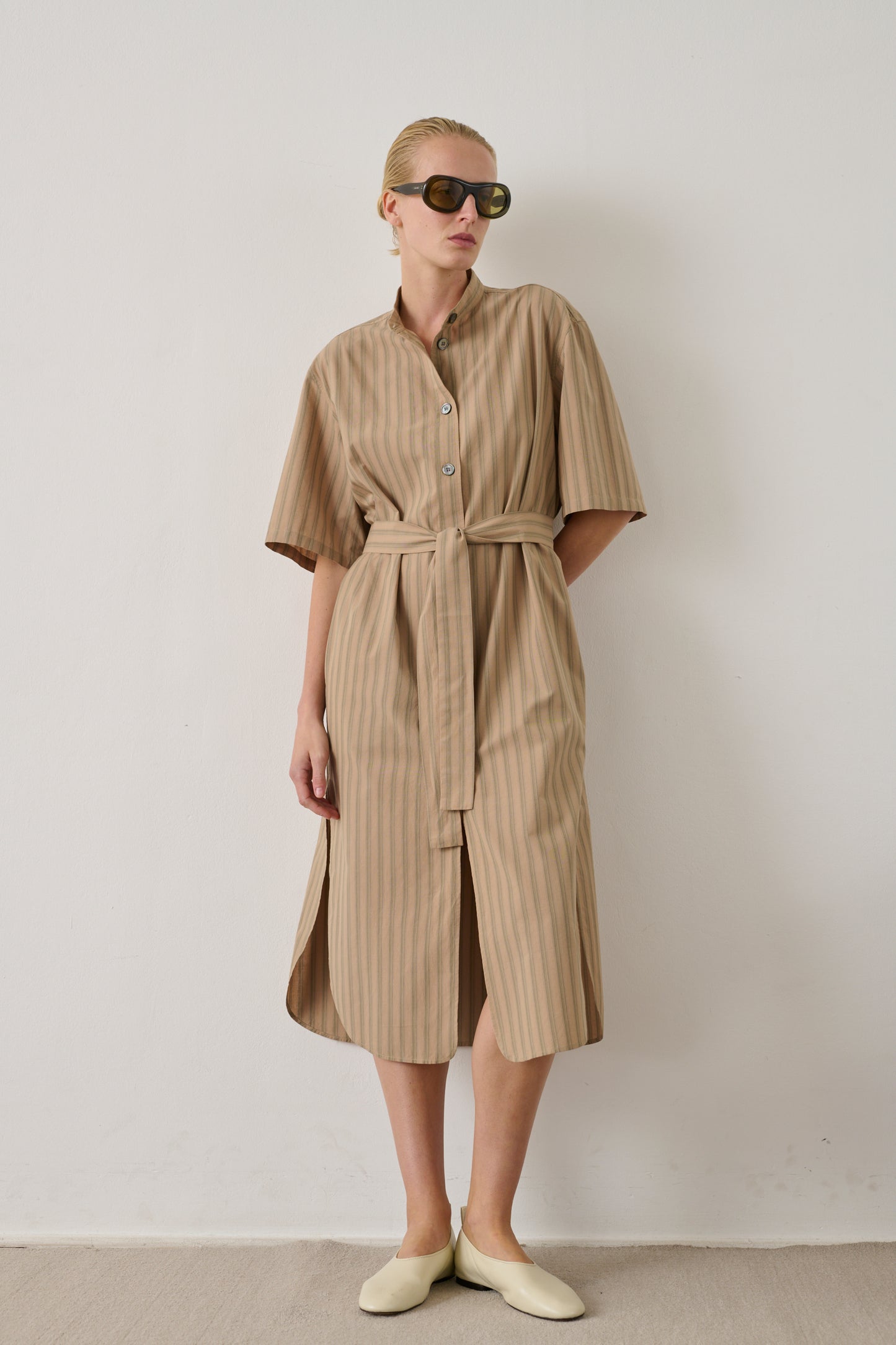 Robe Izzo - Beige Vert - Coton - Femme