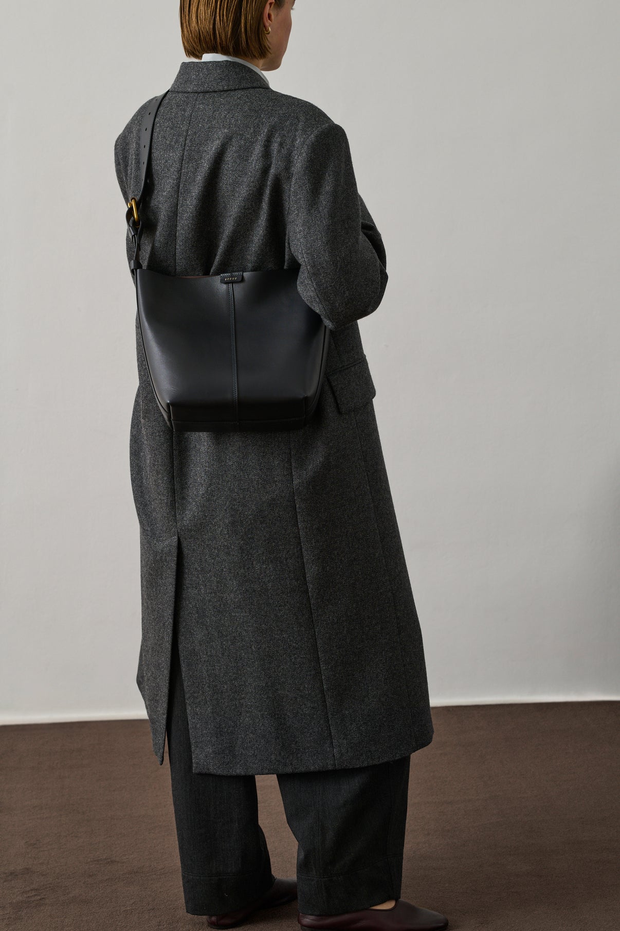 Sac Saudade Mini - Acier/Chocolat - Cuir - Femme vue 2