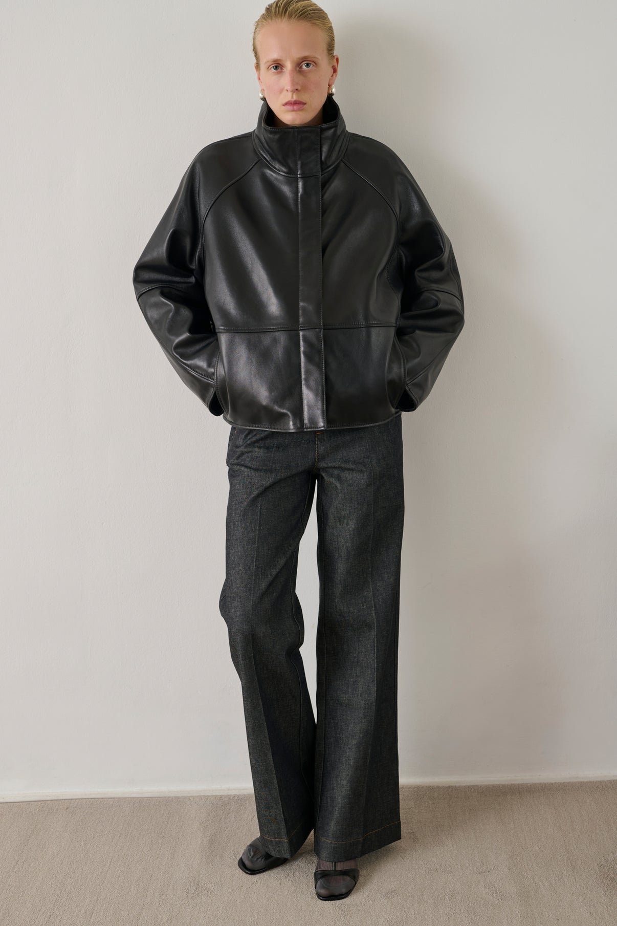 Veste Gamma - Noir - Cuir - Femme vue 1