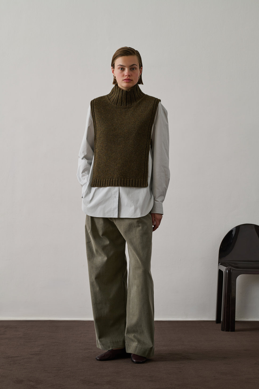 Pull Or - Kaki Chiné - Laine - Femme