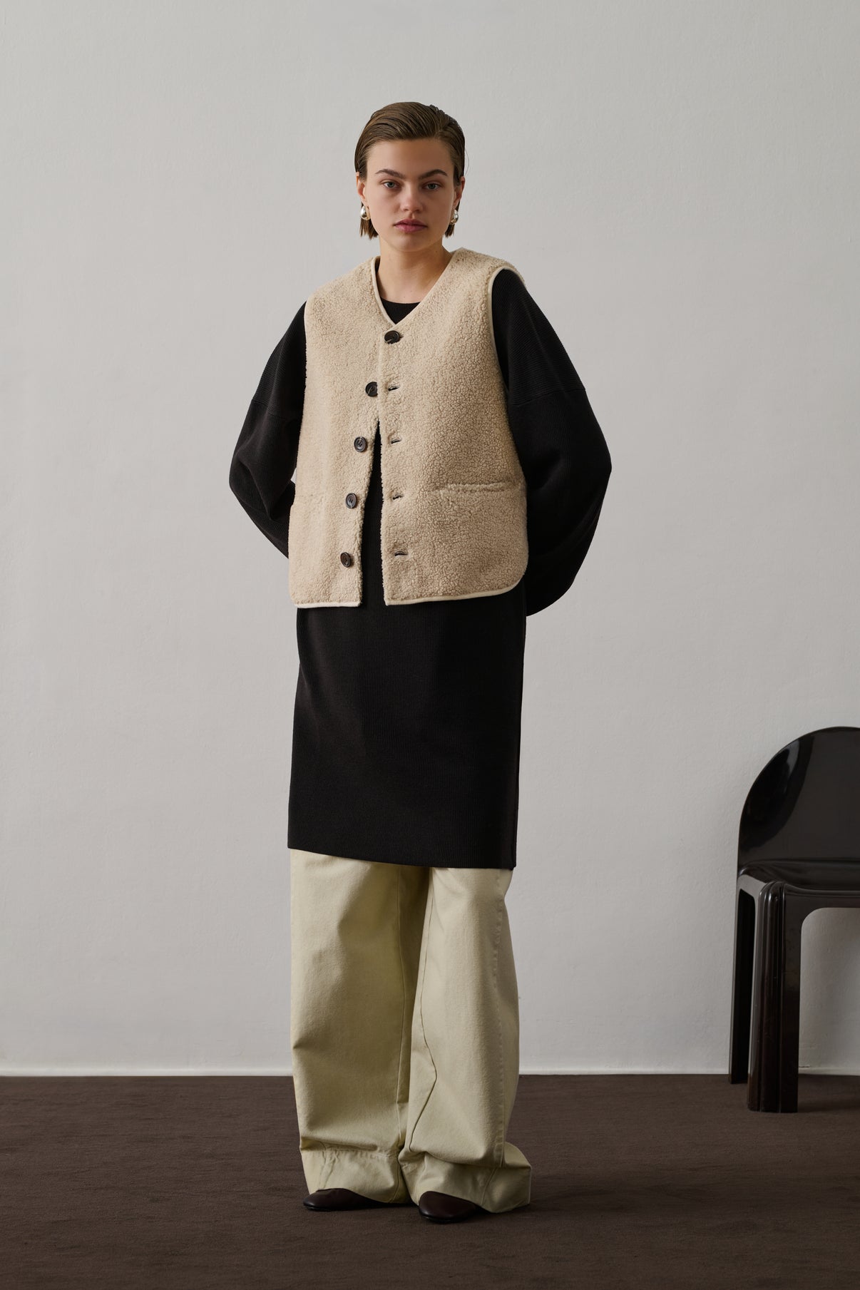 Gilet Sans Manches Fusil - Ecru - Femme vue 4