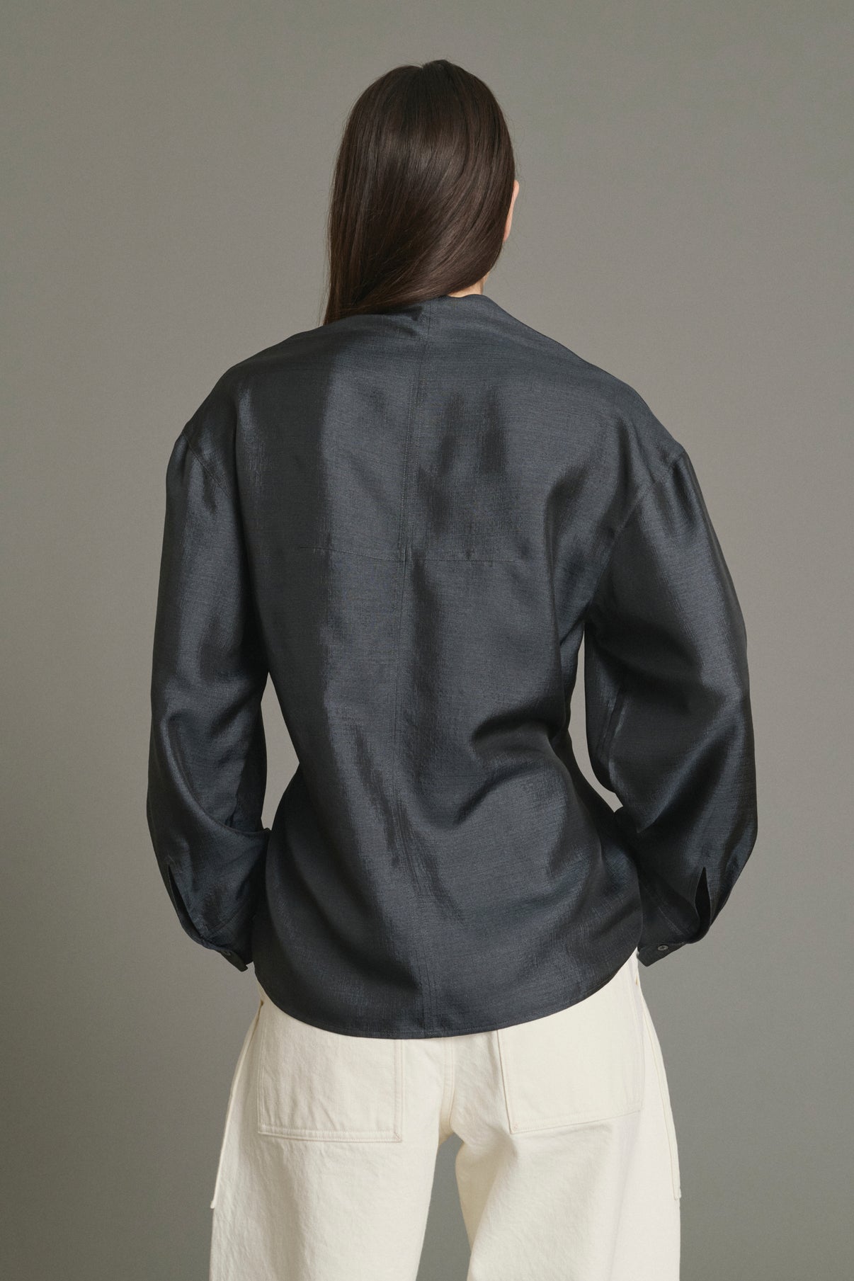 Jenny Blouse - Anthracite Grey - Silk - Women vue 4