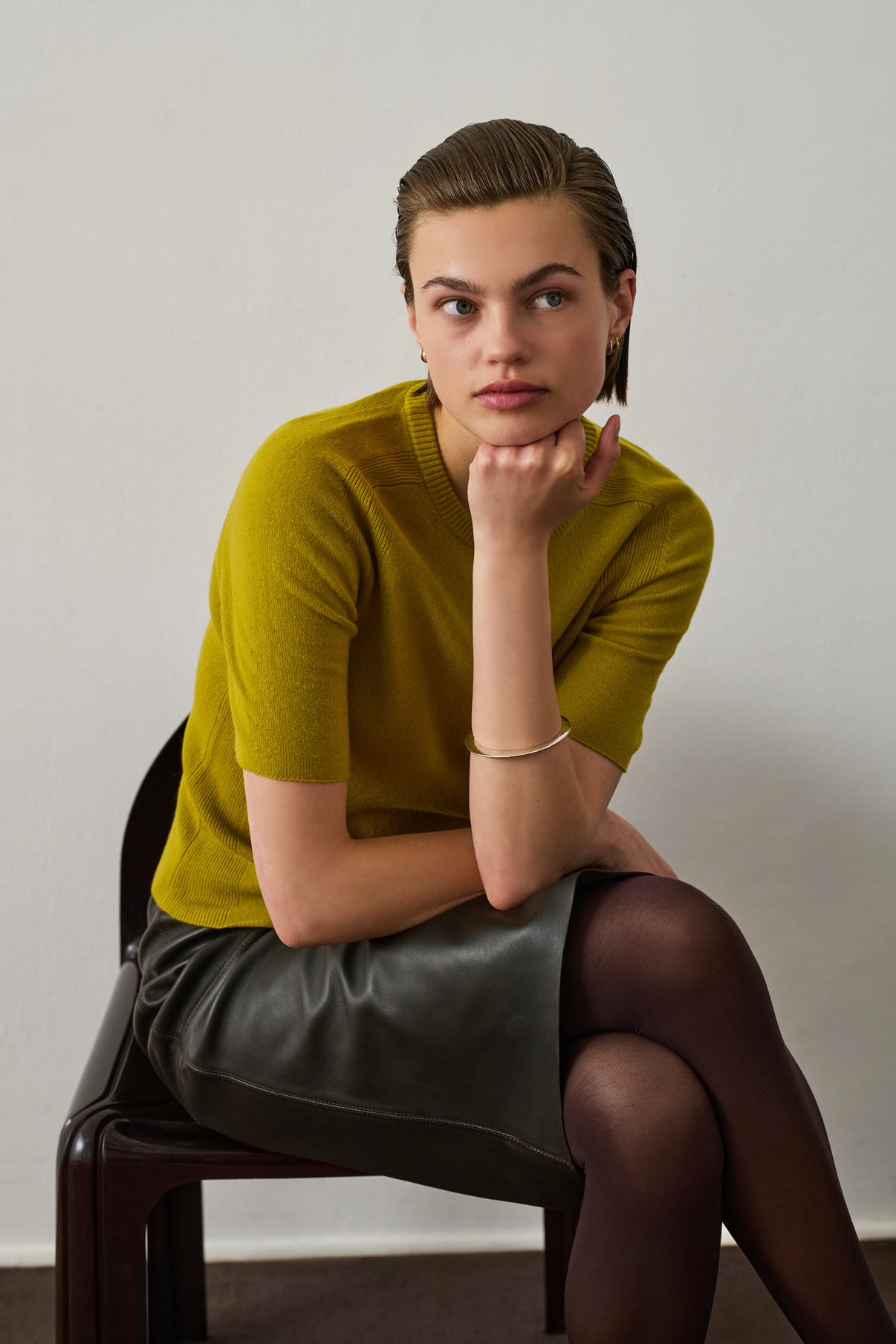 Pull Galanga - Moutarde - Cachemire - Femme vue 4