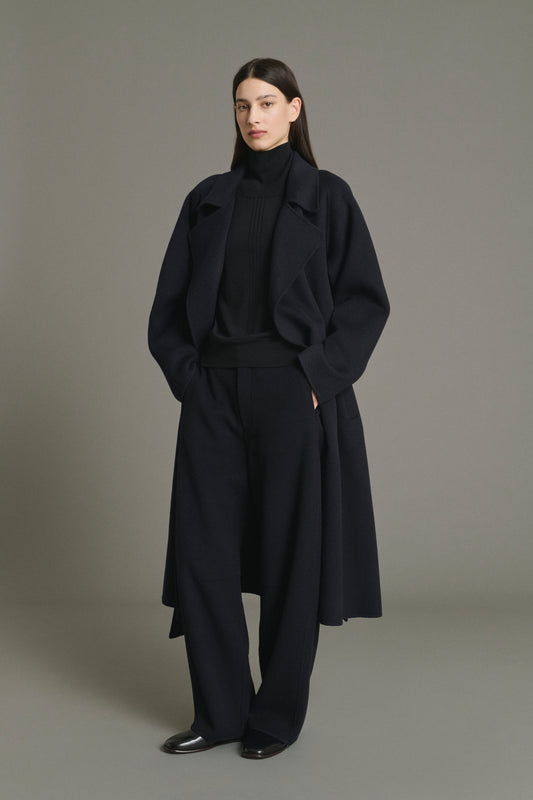 Harvard coat - Deep Navy - Wool - Women