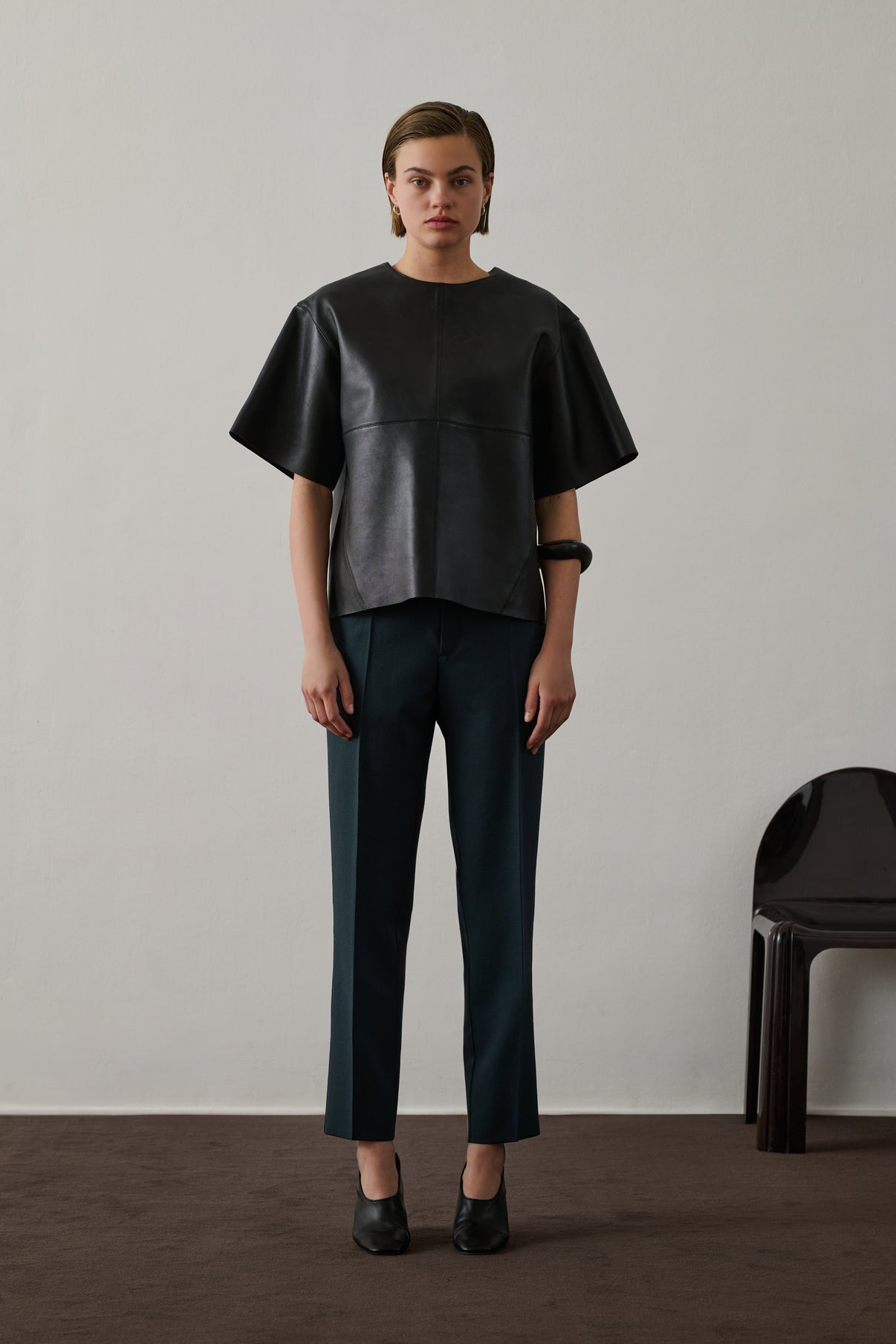 Pantalon Gabriel - Pétrole - Laine - Femme vue 1