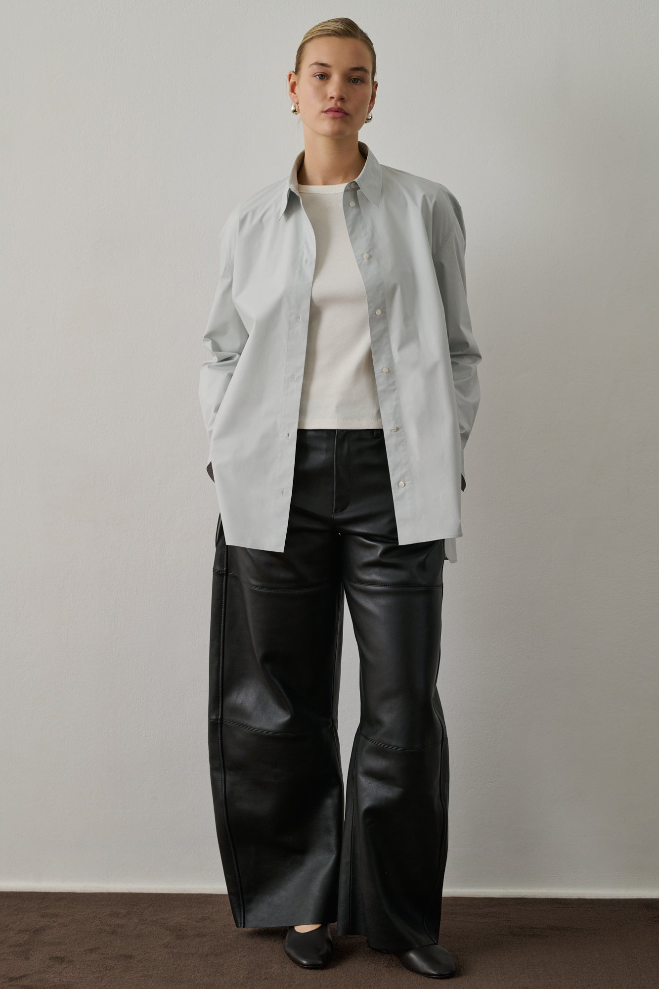 Pantalon Fares - Noir - Cuir - Femme