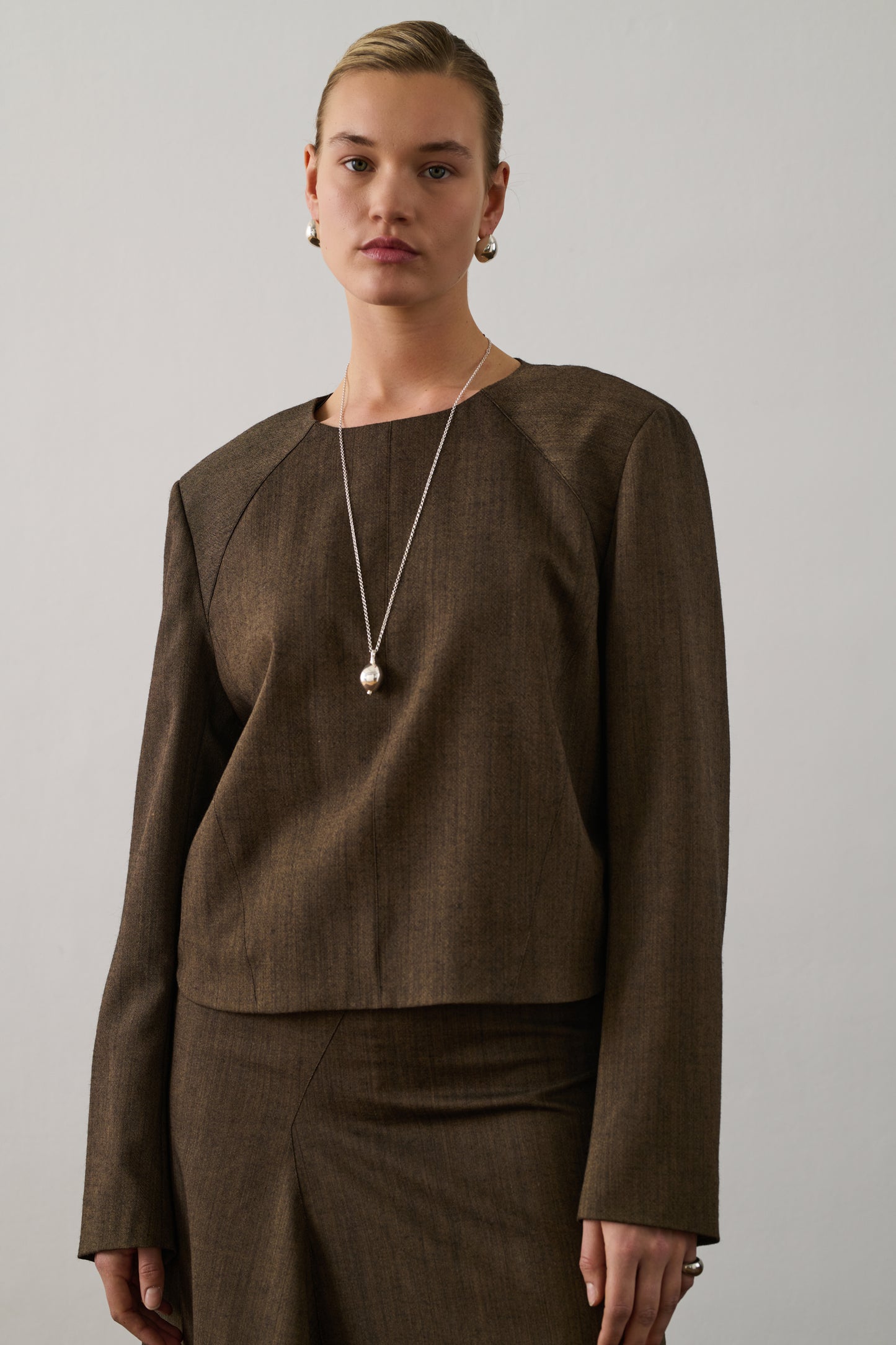 Blouse Giovana - Marron Chiné - Laine - Femme