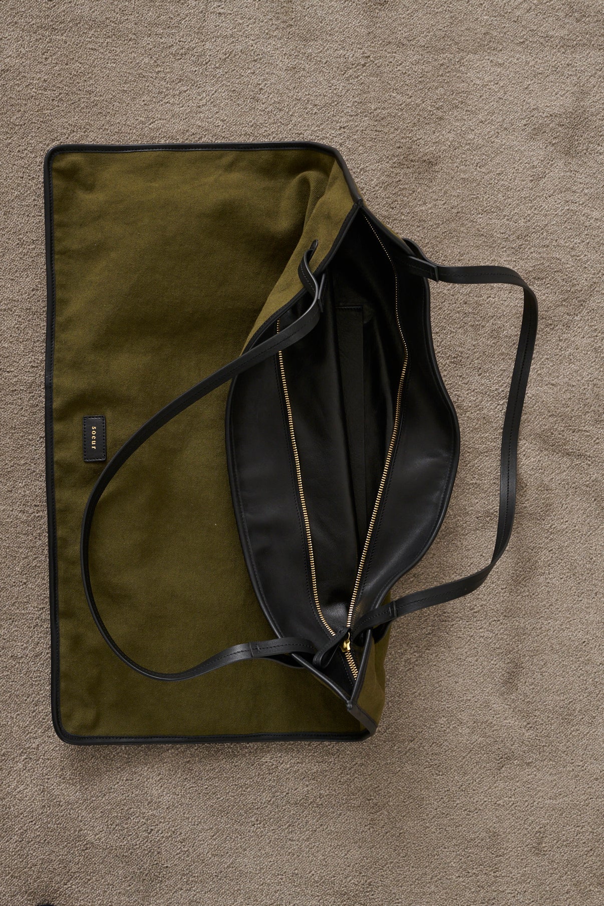 Cabas Darla - Kaki/Noir - Coton - Femme vue 6