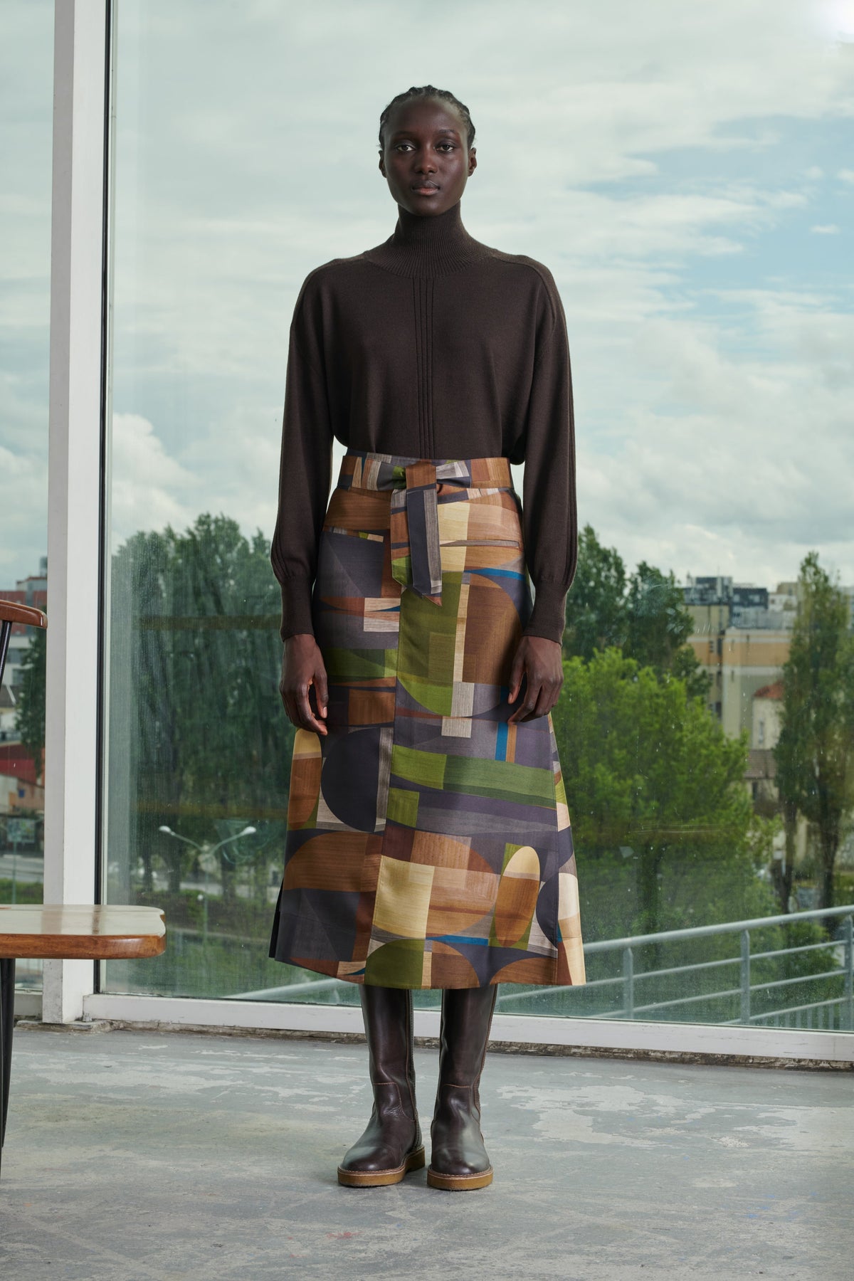 SKIRT VERSAILLES GREEN/BROWN