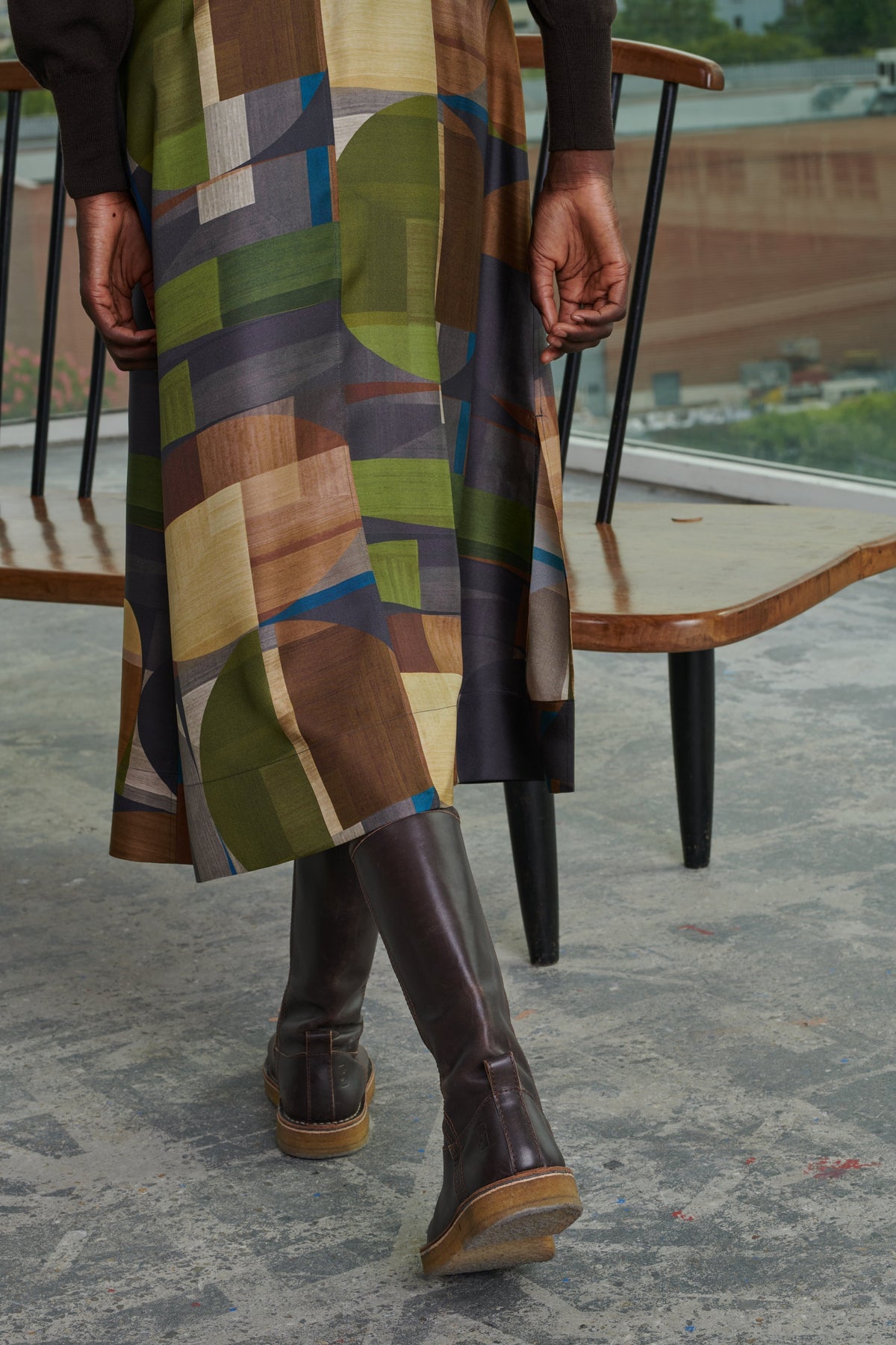 SKIRT VERSAILLES GREEN/BROWN