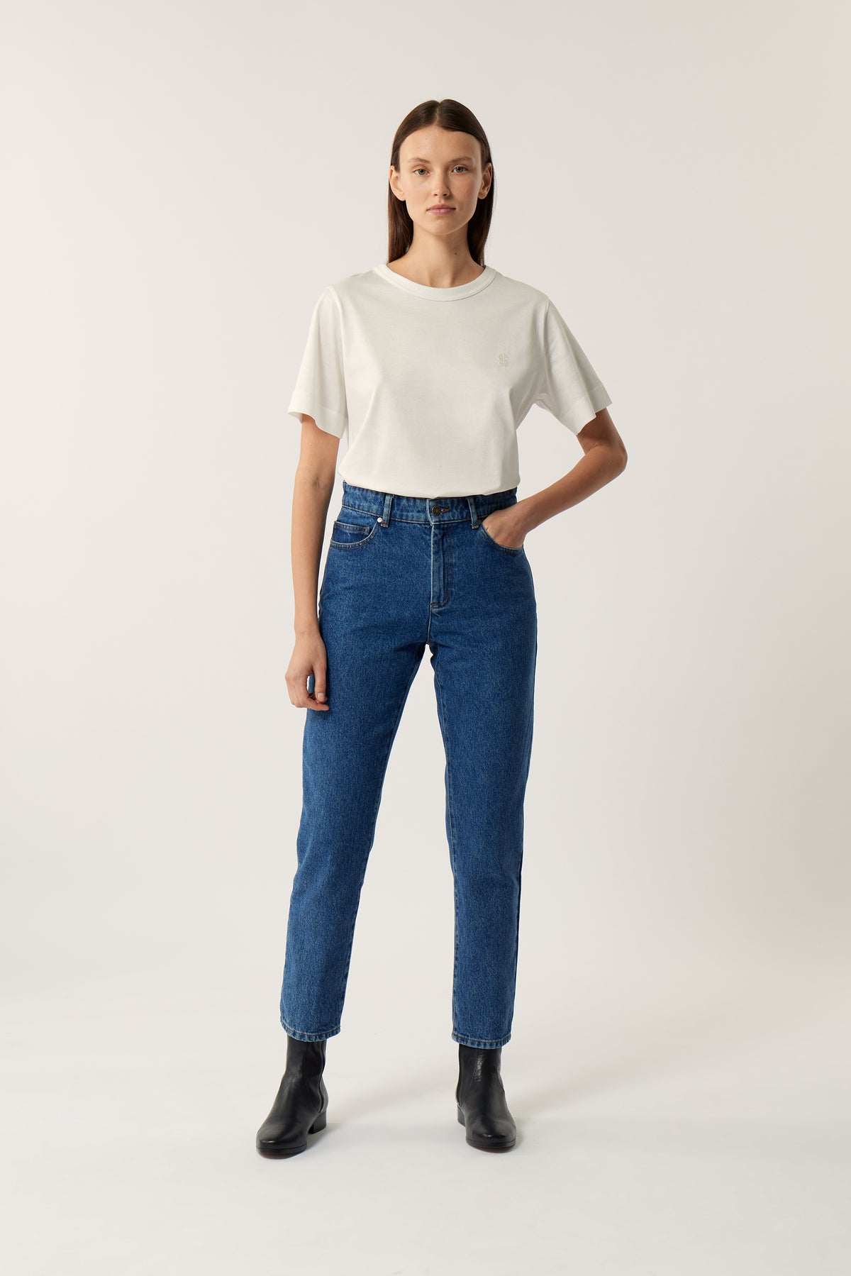 Barney Jeans - Washed Blue denim - Cotton - Women