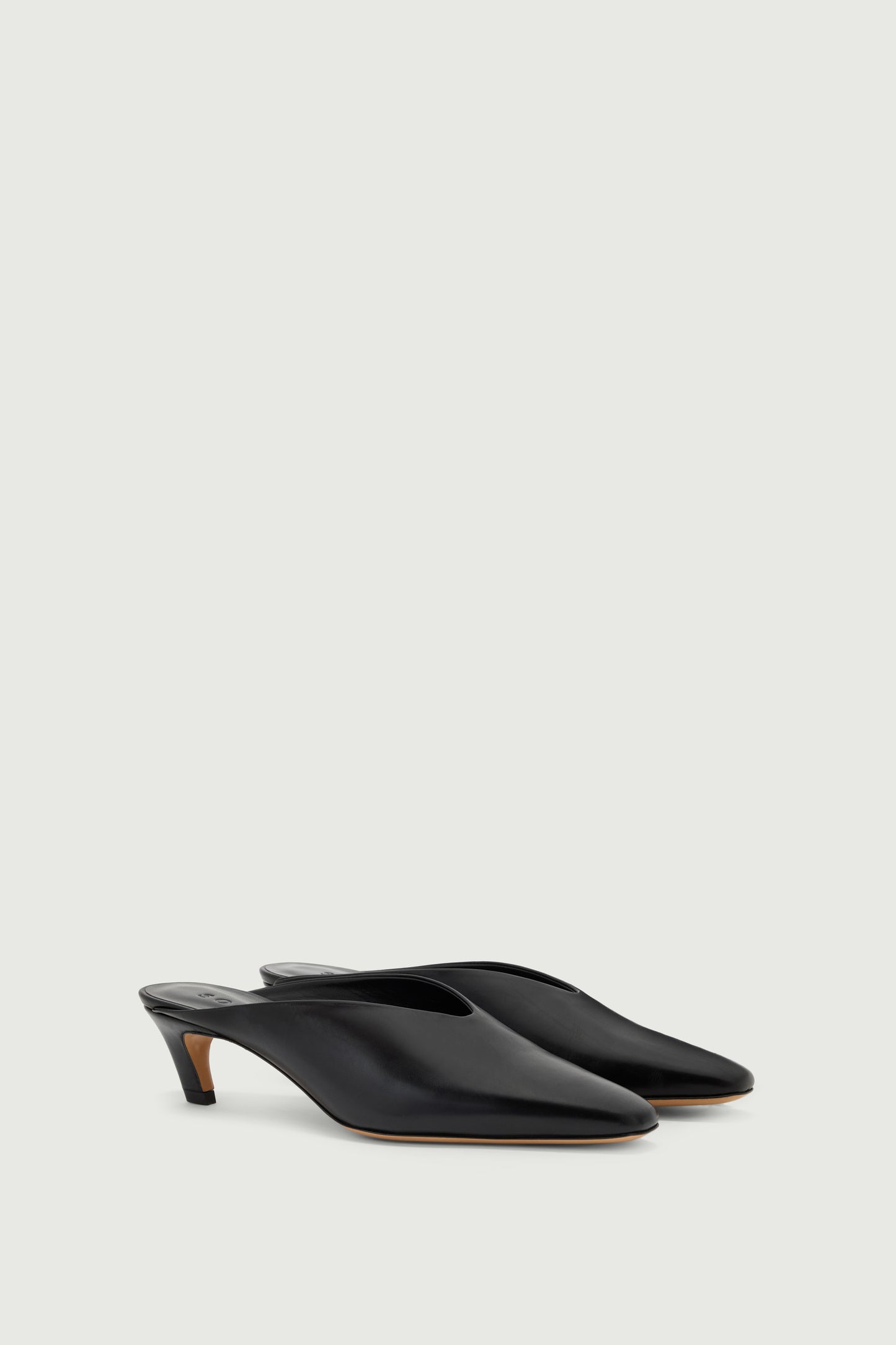 Amalie mules - Black Leather with Heel - Soeur