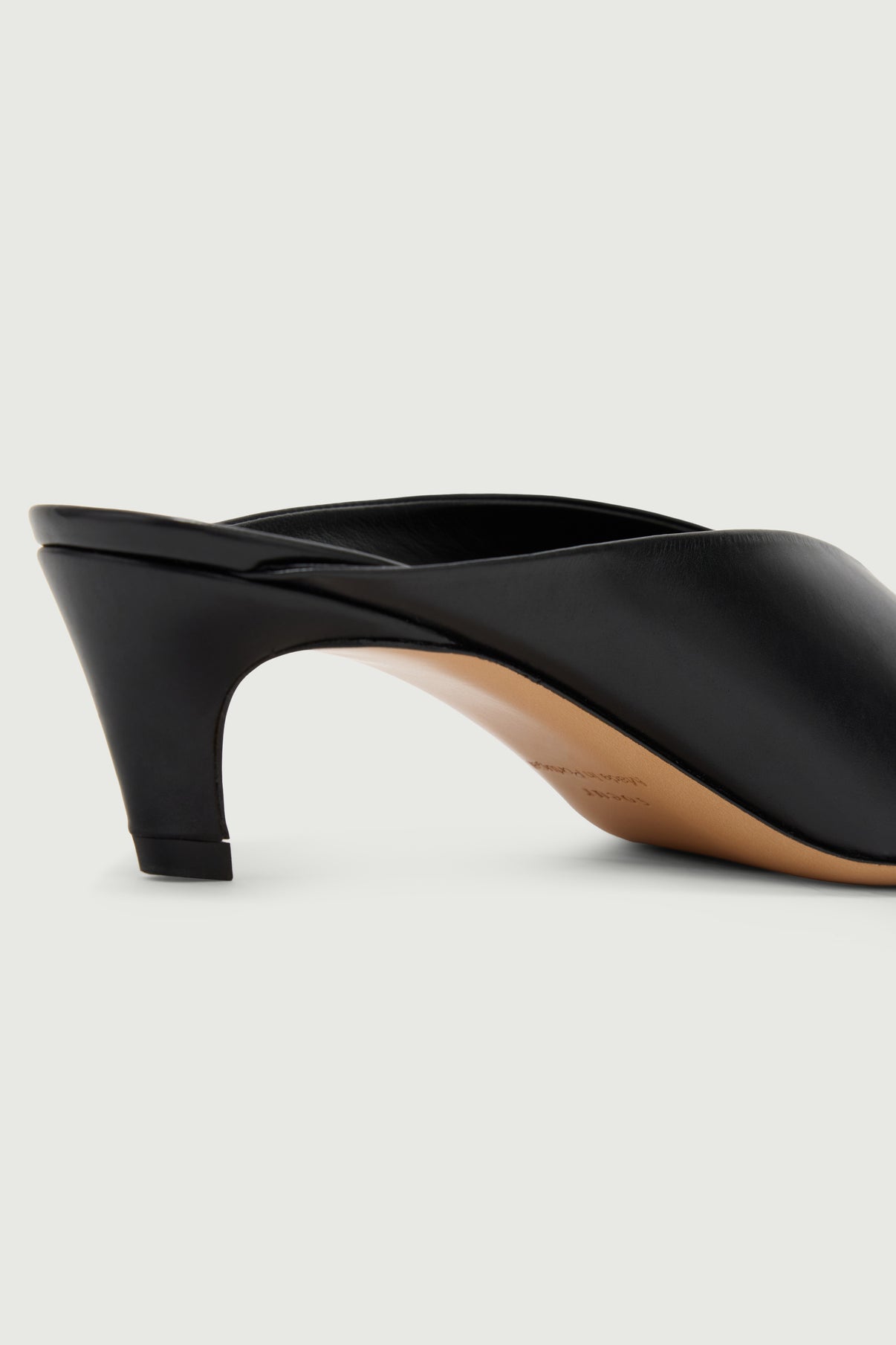 Amalie mules - Black Leather with Heel - Soeur vue 4