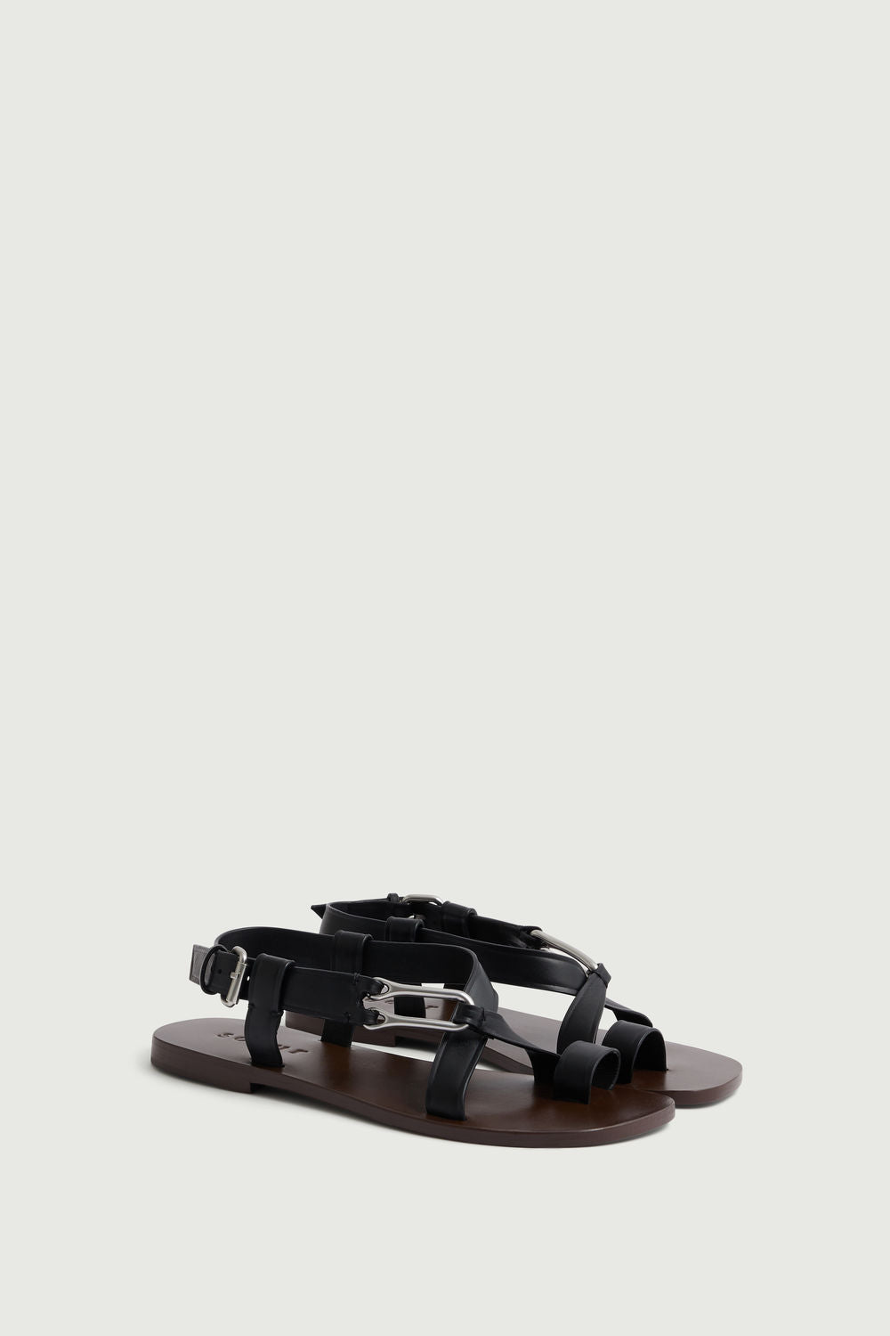 Sandales Cordoue - Noir - Cuir - Femme vue 2