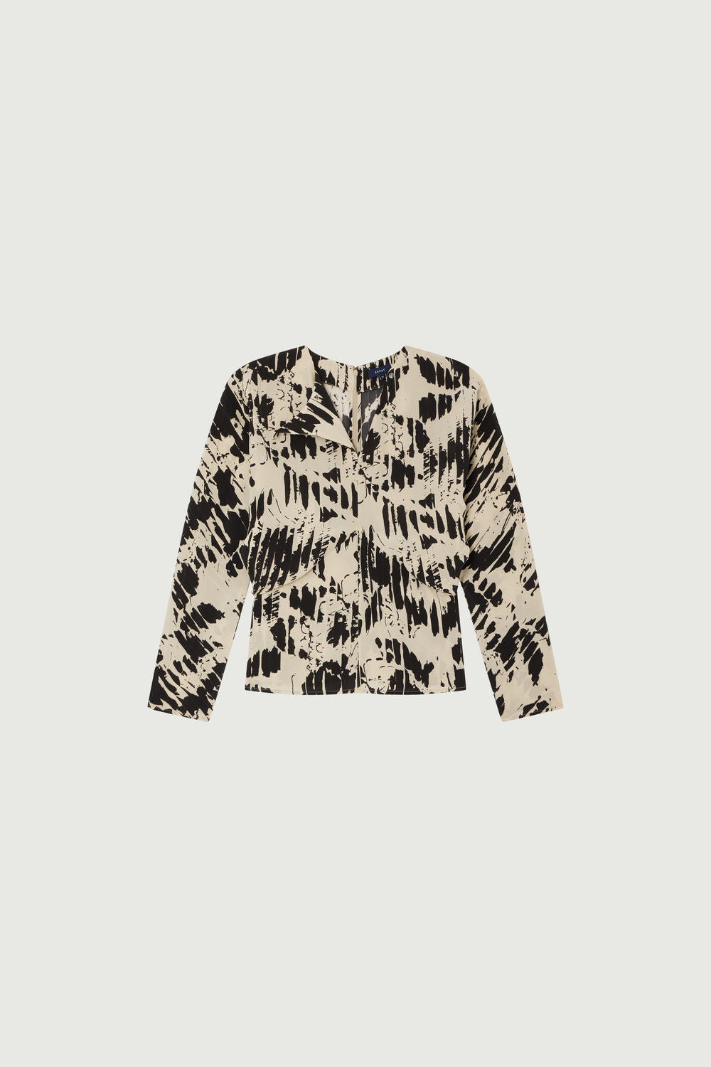 Blouse Feryel - Jaune Pâle/Noir - Soie - Femme