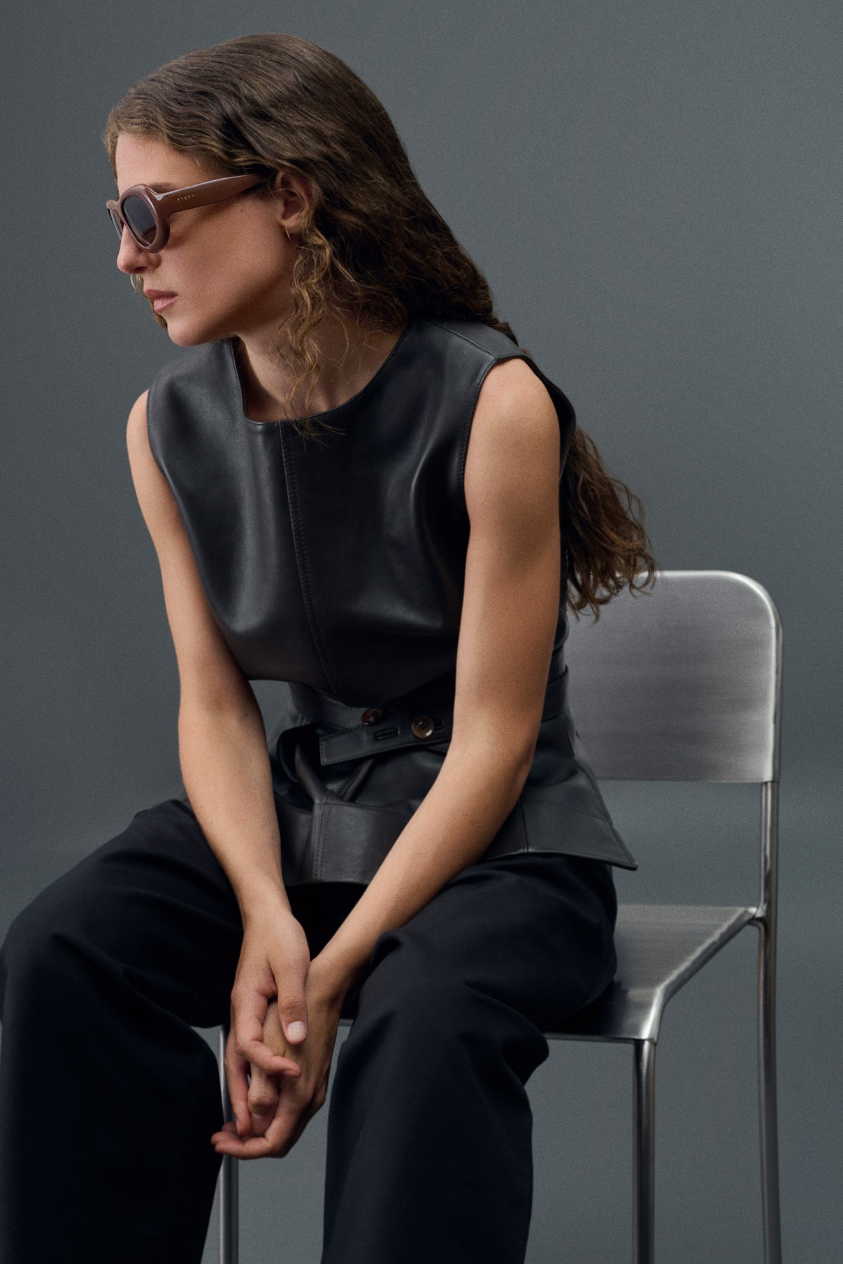 Lunettes de soleil Lee - Marron - Femme vue 2