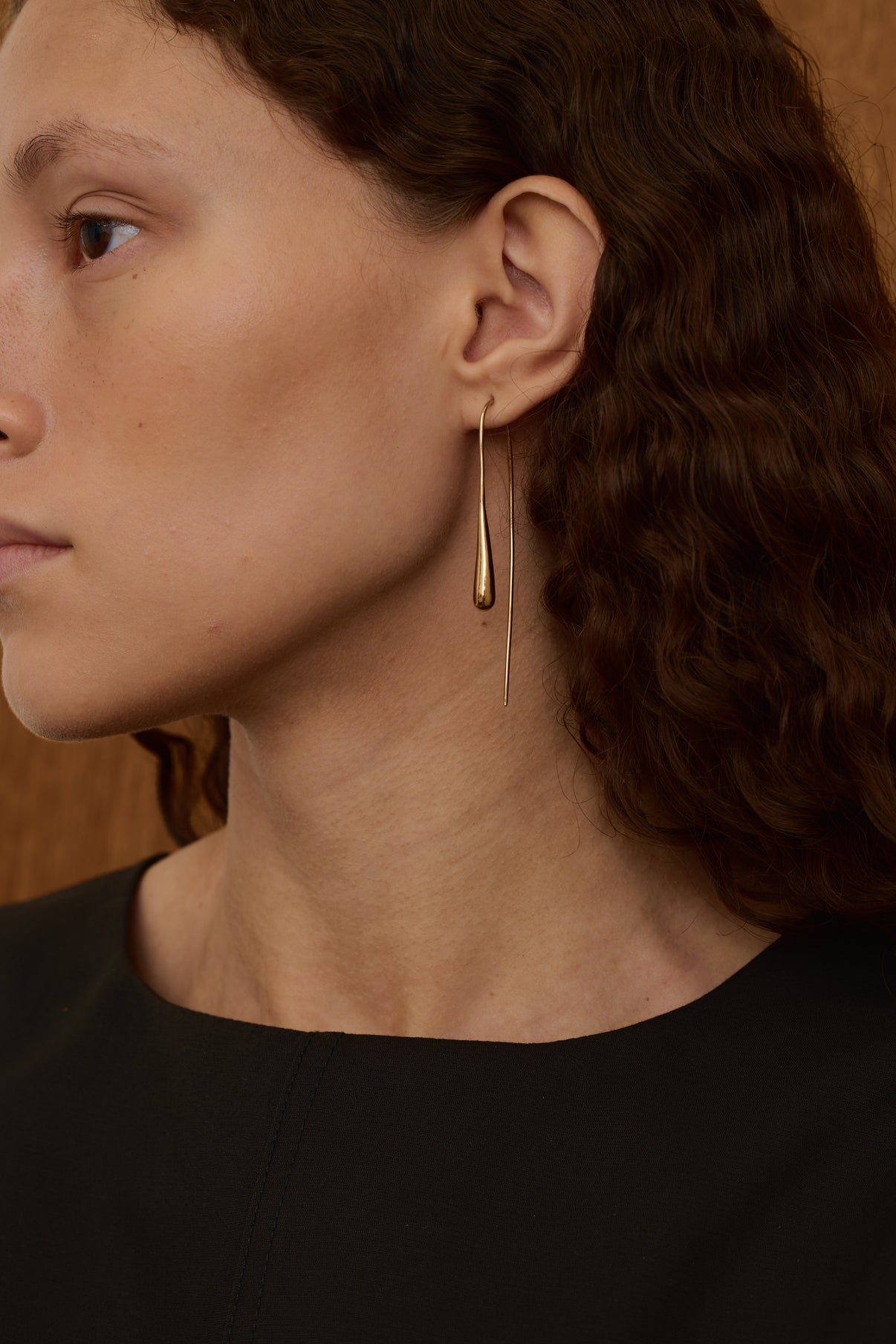 Boucles d'oreilles Dormeuses - Gold - Ligne Plate - Femme vue 2