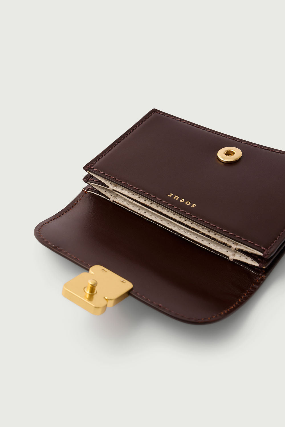 Porte-Cartes Aube - Chocolat - Cuir - Femme vue 3