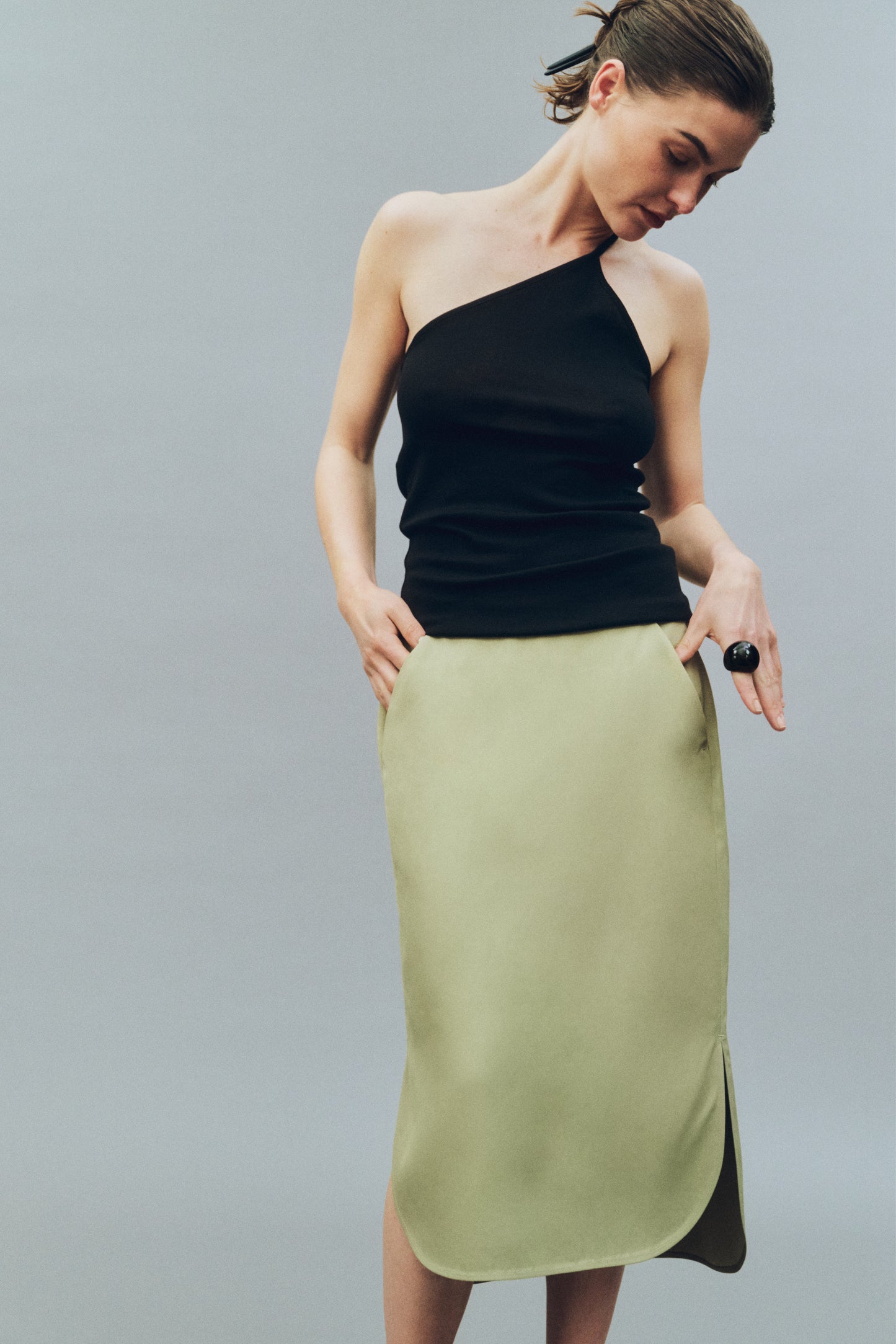 Jupe Caroline - Sauge - Viscose - Femme